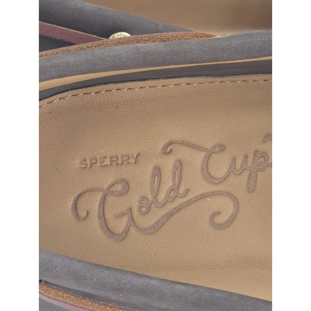 Sperry Gold Cup Authentic Original Brown Leather Boat Shoes Mens Size 9.5 Preppy